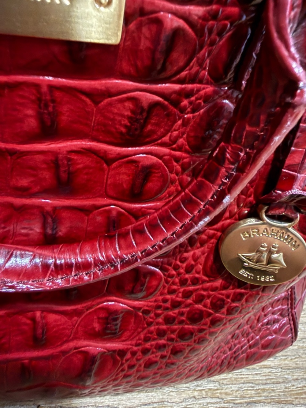 BRAHMIN Mini Arno Tote in Deep Red - Picture 11 of 12